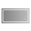 Miroir de salle de bain 60 po x 32 po à DEL avec antibuée et capteur tactile - Miroir mural moderne sans cadre pour meuble-lavabo, salle de douche ou vestiaire