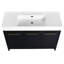 Meuble-lavabo 48 po avec lavabo en résine, porte Calmly, élément moderne, présentoir en châtaignier noir, accessoire en contreplaqué