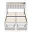 Structure de lit tapissier avec 2 pieds de lit et plateforme de rangement Avelyn-1851625657-1851625659