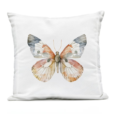 Coussin d'extérieur Warm Watercolor Butterfly, imprimé par Kim Allen, 18 x 7 x 18
