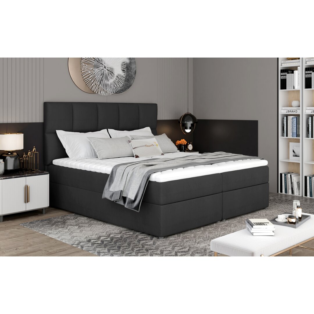 Boxspringbett Gilmour mit Topper und Bettkasten