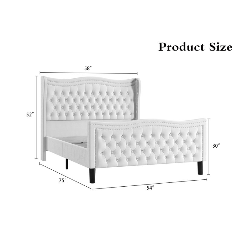 Structure de lit double, gris