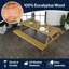 Table de pique-nique d'extérieur en bois d'eucalyptus classique de 59 po avec bancs intégrés et trou pour parasol Shoreham, brun teck pour patio et cour arrière-1718697967-1691493317