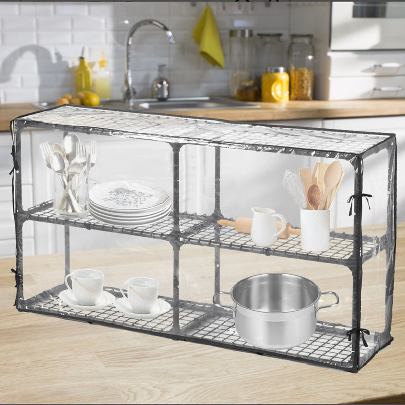 Support à 3 tablettes avec couvercle (paquet de 2), H 31,05 po x l 57,05 po x P 14,05 po