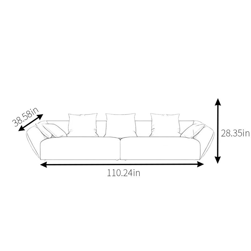 Modern Simple Fabric Grey Sofa