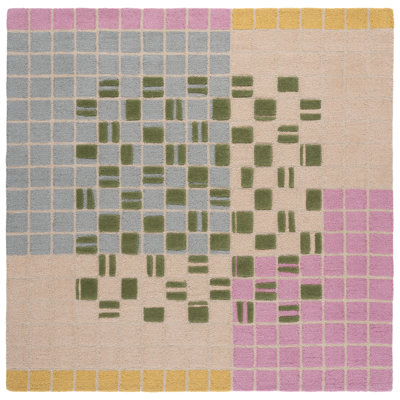 Genre 206 Checkered Hand Tufted 85% Wool; 15% Cotton Geometric Shapes Rug