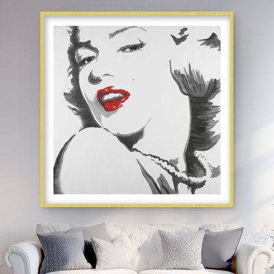 Marilyn Monroe, impression de style contour - Décoration rétro encadrée
