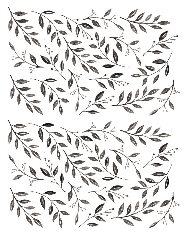 Ensemble de 30 adhésifs décoratifs à feuilles d'encre