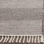Tapis rayé ivoire / anthracite en coton tissé à plat à la main Bester-19562455