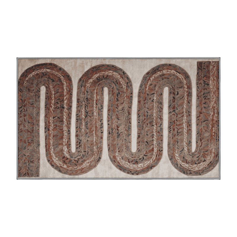 Machine Washable Gray Area Rug, Rectangle 5' x 8'