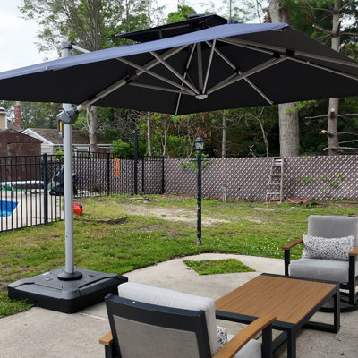 Sadi 3.7m Square Cantilever Parasol With Base