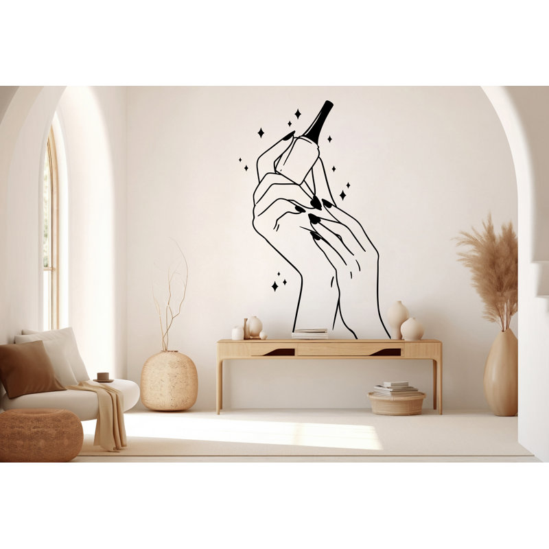 Décalcomanie murale Elegant Nail Studio | Décoration de salon moderne manucure | Vinyle autocollant pour salon de beauté | Professional Nail Art Design 746RS