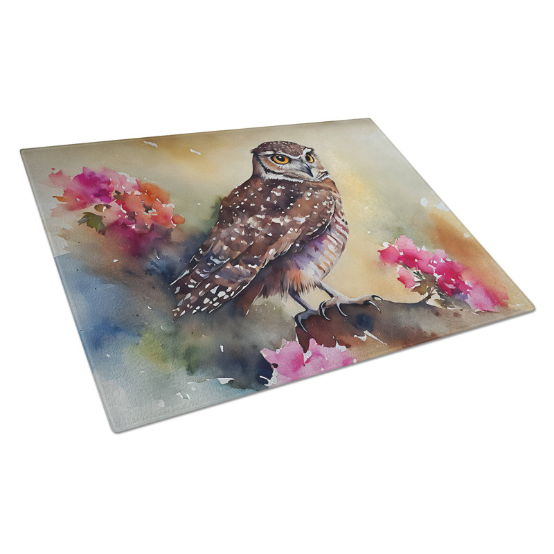 Burrowing Owl Glass Cutting Board