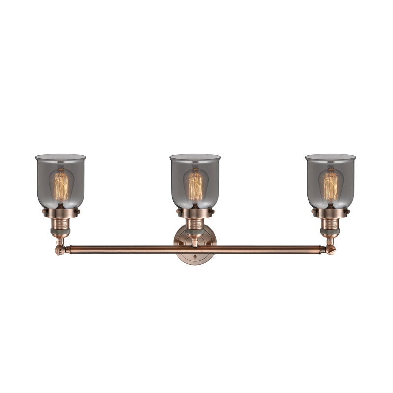 Barre d'éclairage de salle de bain à 3 lumières DEL à intensité variable, Cuivre antique