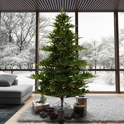 Flocked Pre-Lit Pine Christmas Tree