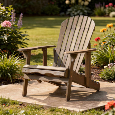 Fauteuil inclinable Libir, bois d'acacia gris à lattes Libo