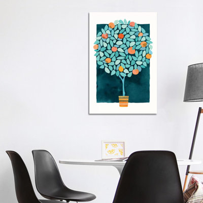" Orange Tree At Midnight " by Modern Tropical Painting Print