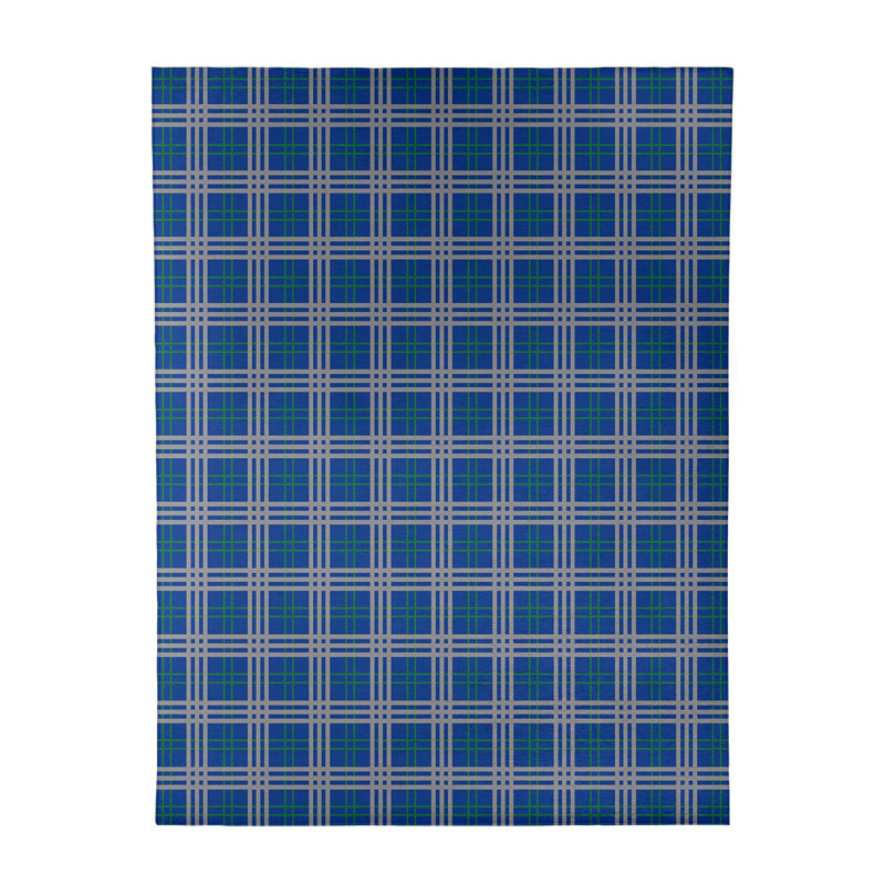 Tapis à carreaux bleu, Rectangle 9 pi x 12 pi