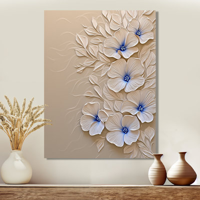 Beige Floral Cascade Of Petunias I - Traditional Metal Wall Decor, Petunias Metal Print