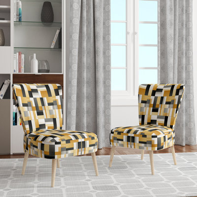 Geometric Blocks Harmony - Chaise d'appoint rembourrée moderne et contemporaine