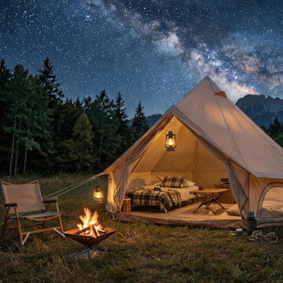 Waterproof Glamping Yurt Tent with Stove Jack