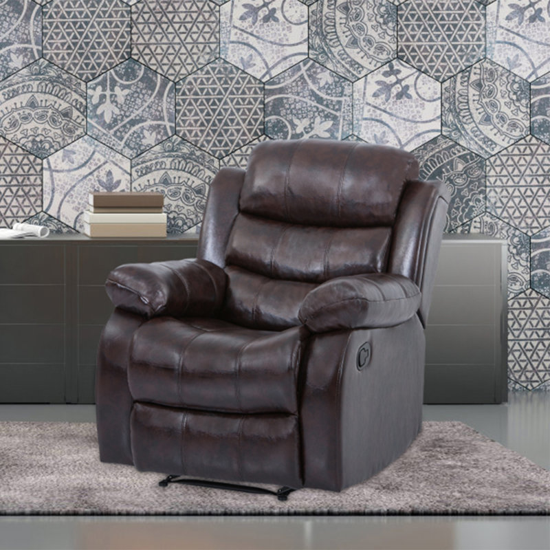 Fauteuil inclinable électrique en similicuir de 31,9 po de largeur