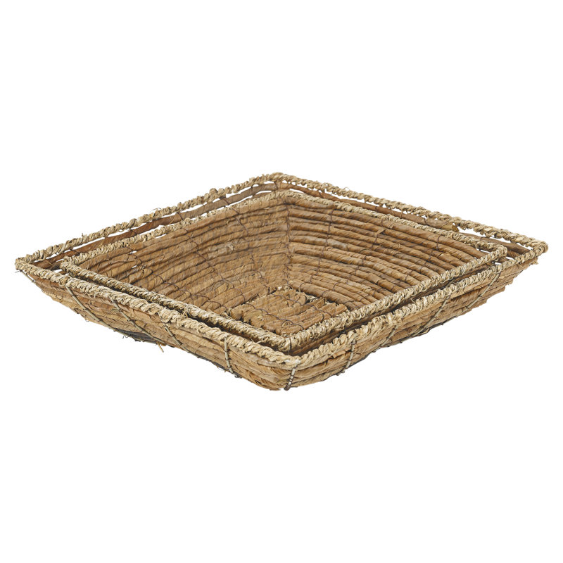 Bay Isle Home Wicker Decorative Basket, 6cm H x 32cm W x 32cm D