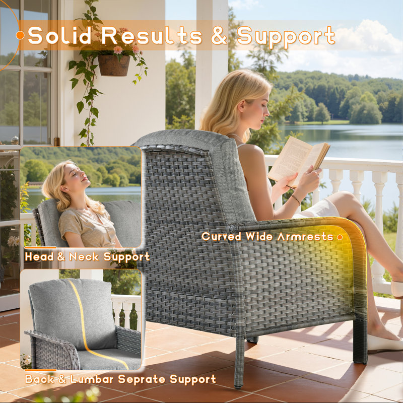 Areliz Outdoor Club Chair, Light Gray
