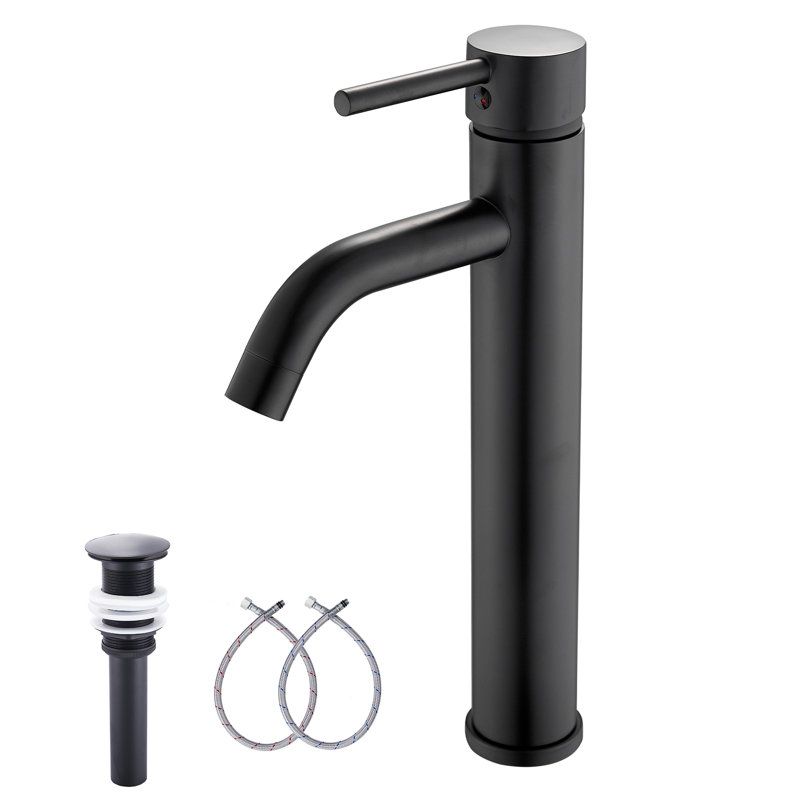 Bathroom Faucet with Drain Assembly, Matte Black