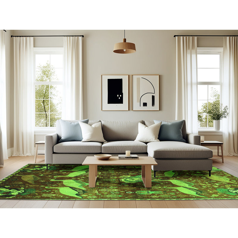 Performance Abstract Indoor Rug, Rectangle 6' x 9'