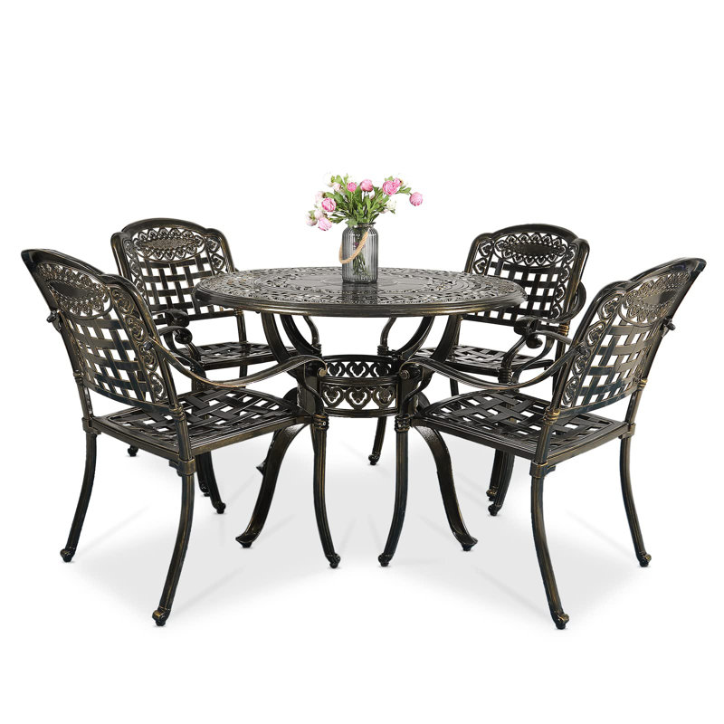 Anieta 4 - Person Round Outdoor Dining Set