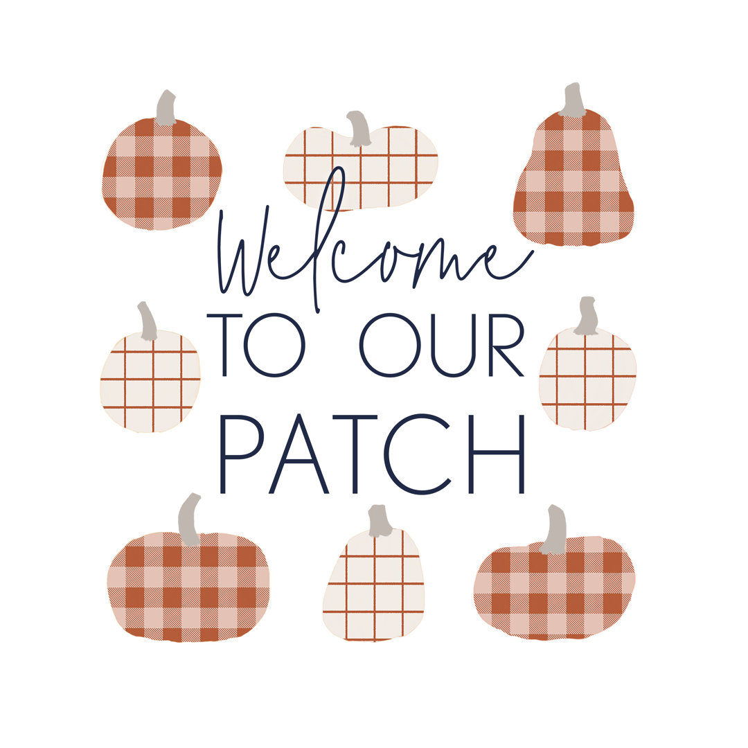 Welcome Patch Check Pumpkins - Wrapped Canvas Print