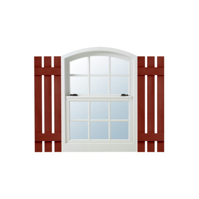 Two Batten, Three Board Open Vinyl Shutters Pair