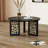 31.5" Black Solid Wood Round Coffee Table