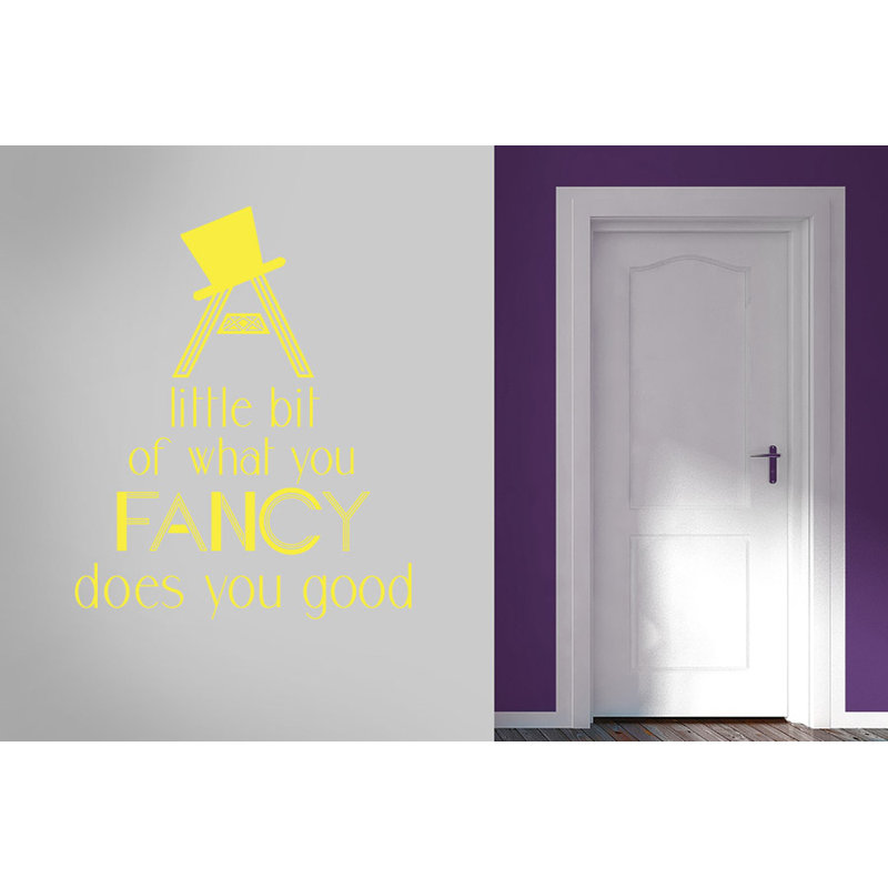 A Little Bit Of What You Fancy Does You Good Wall Sticker, Large, Bright Yellow