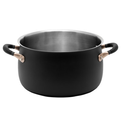 Meyer Accent Series Stainless Steel Induction Stockpot, Matte Black