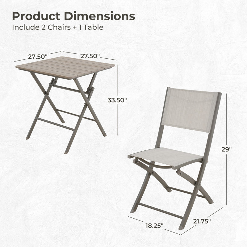 2 - Person Patio Dining Set with Rectangular Table