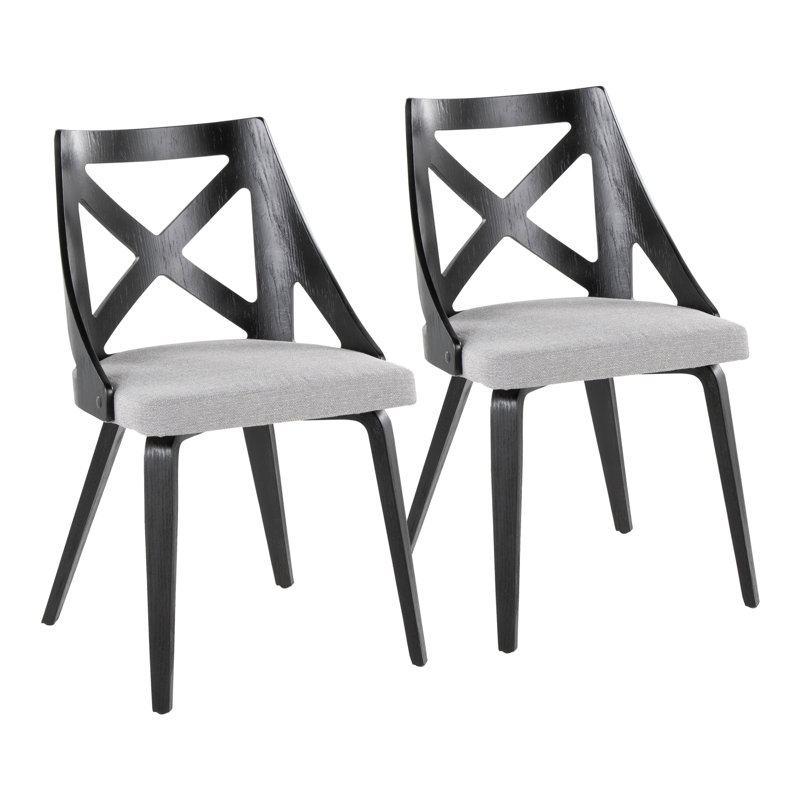 Raimonda 18.25'' H Fabric Upholstered Side Chair, Blue, Black