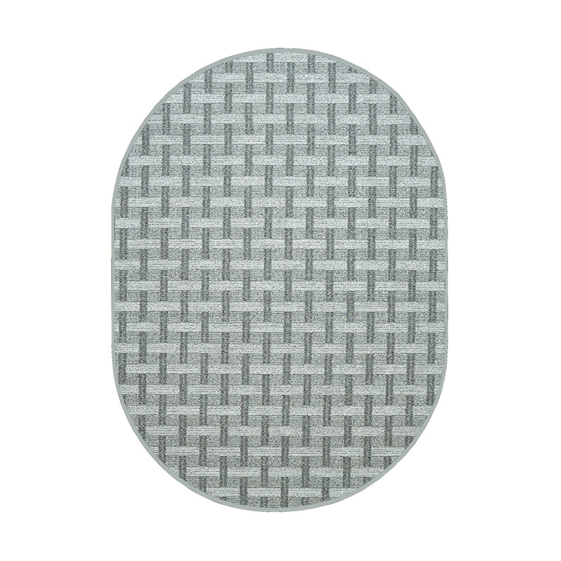 Tapis d'intérieur / extérieur de couleur commerciale Dareus - Gris, Ovale 9 pi x 12 pi
