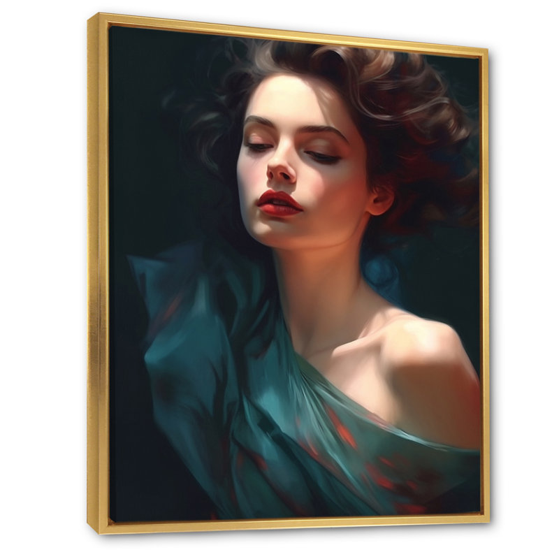 Beauté féminine - mode, art mural, salon, Cadre flottant doré, H 44 po x l 34 po x P 1,5 po