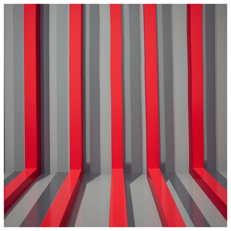 Coussins décoratifs à rayures verticales rouges et grises, 14 X 14 pouces