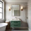 Meuble-lavabo mural flottant 30 po avec lavabo, meuble-lavabo mural moderne 30 po avec lavabo 30 po, lavabo en céramique blanc sans robinet, vert