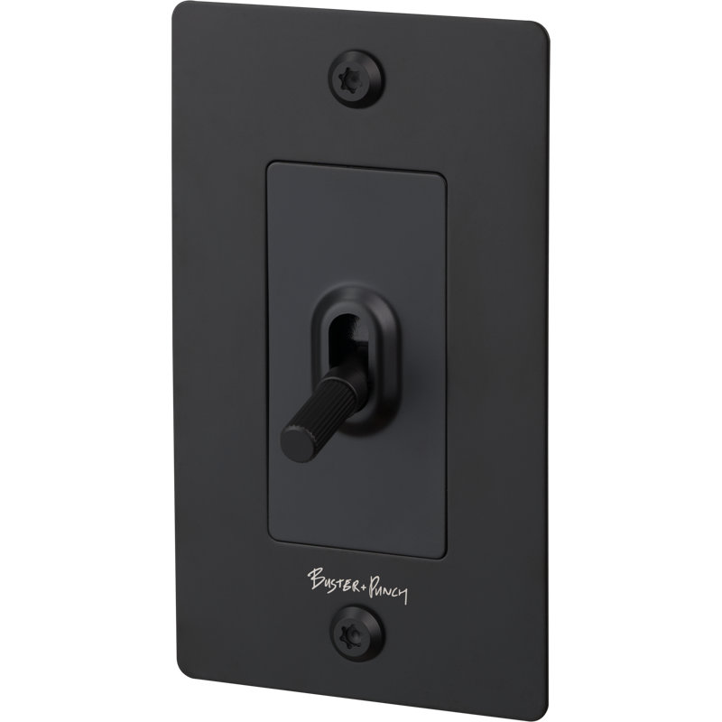 1G Toggle / Linear / With Logo, 1 Gang, Black