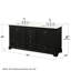 Ensemble de meuble-lavabo double autoportant 72 po avec plateau en quartz Deborah-98181804-98181805-98181806