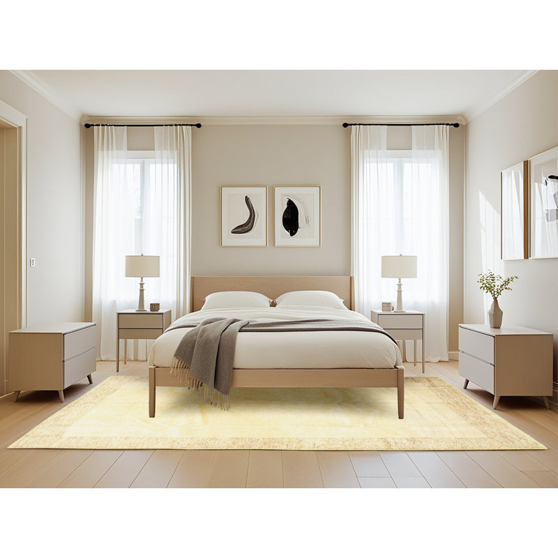 Tapis beige contemporain, Rectangle 5 pi x 8 pi