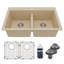Ensemble d'évier de cuisine encastré à double cuve 50/50 Karran Quartz 33 "X 22"-54821665