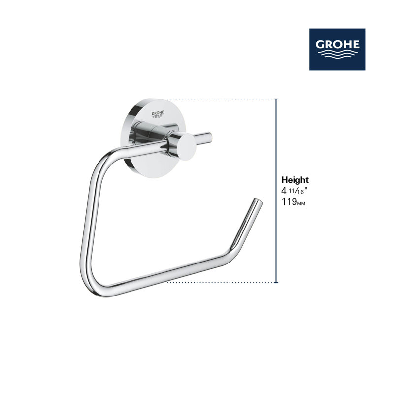 Essentials Cube Wall Mount Toilet Paper Holder, StarLight Chrome