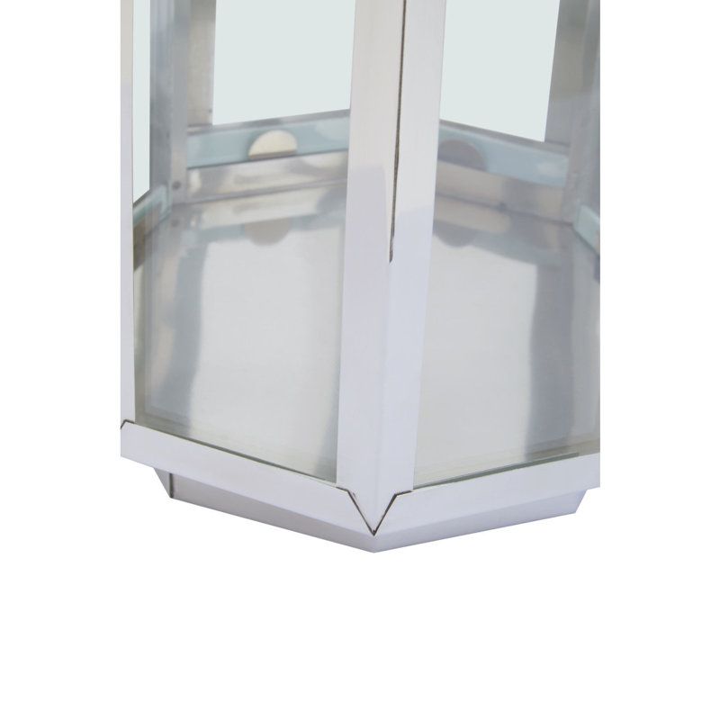 Searle Glass Tabletop Lantern, 32cm H x 18cm W x 18cm D