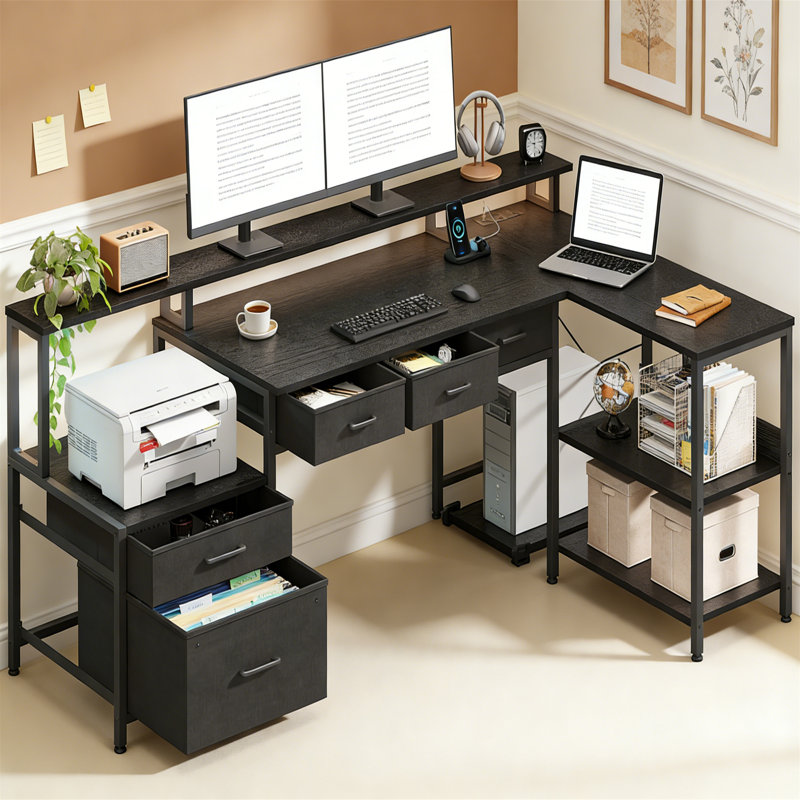Metal Base Computer Desk