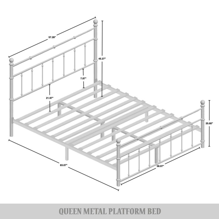 August Grove® Ashik Metal Spindle Bed & Reviews | Wayfair